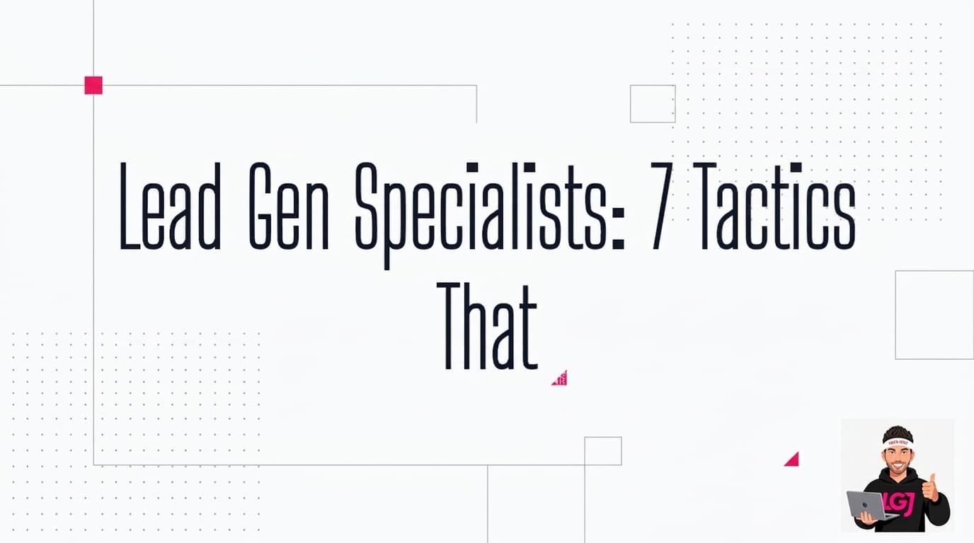 Lead Gen Specialists: 7 Tactics That Actually Work in 2026