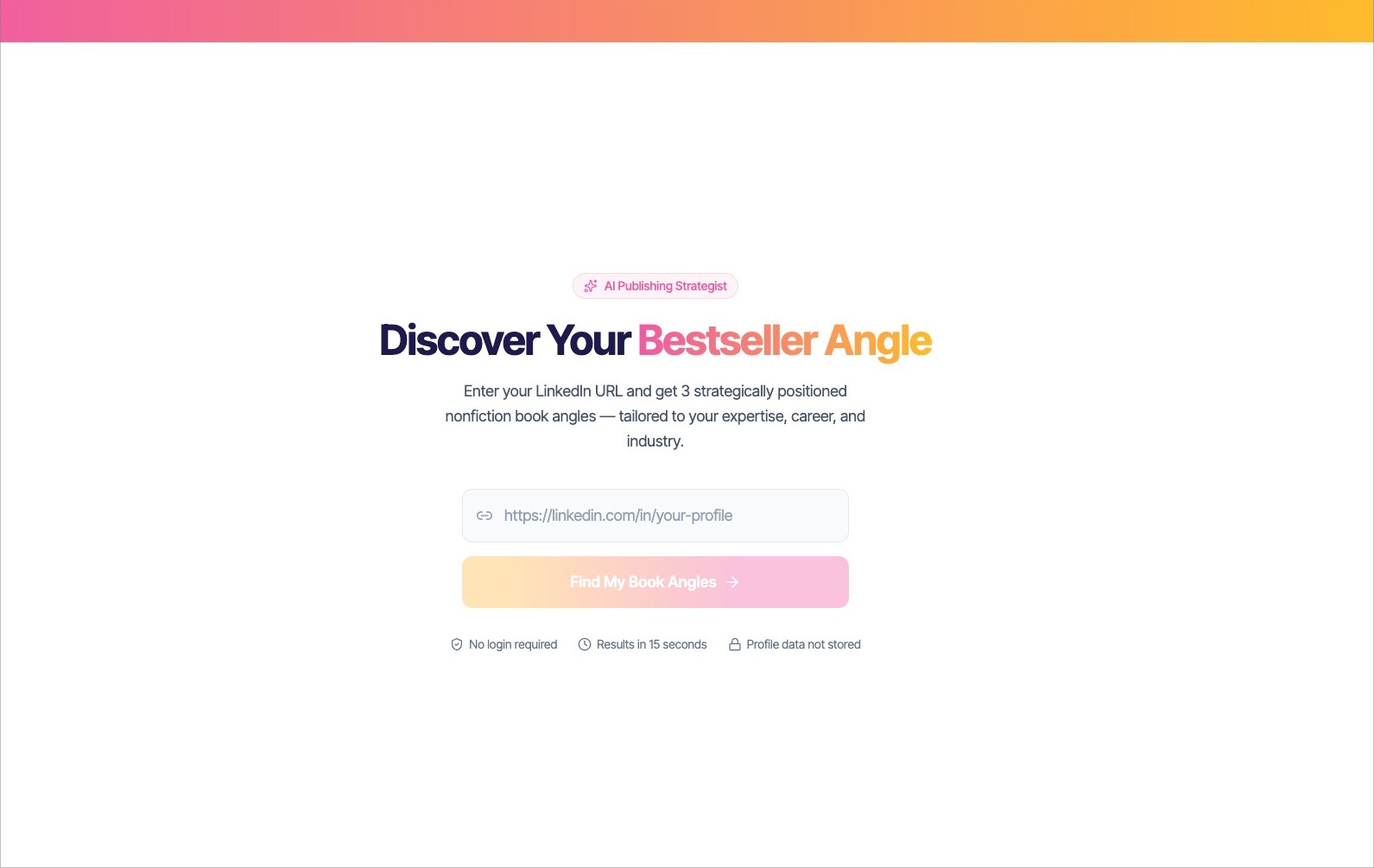 The bestsellerangle.com software lead magnet built for the funnel