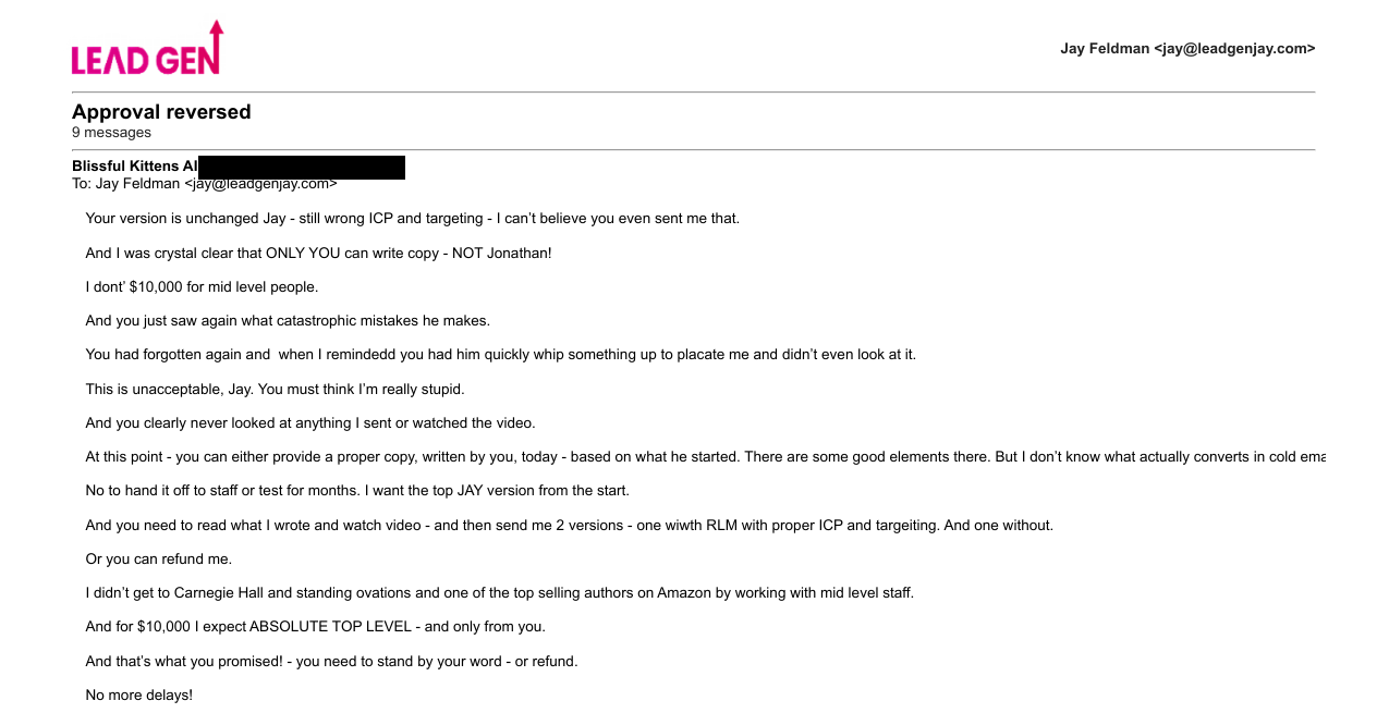 Gundi's "Approval reversed" email
