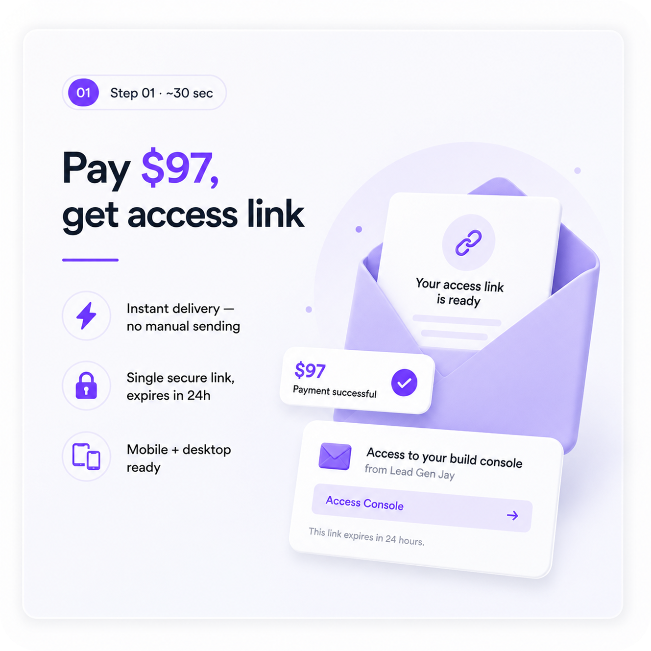 Pay $97, get access link